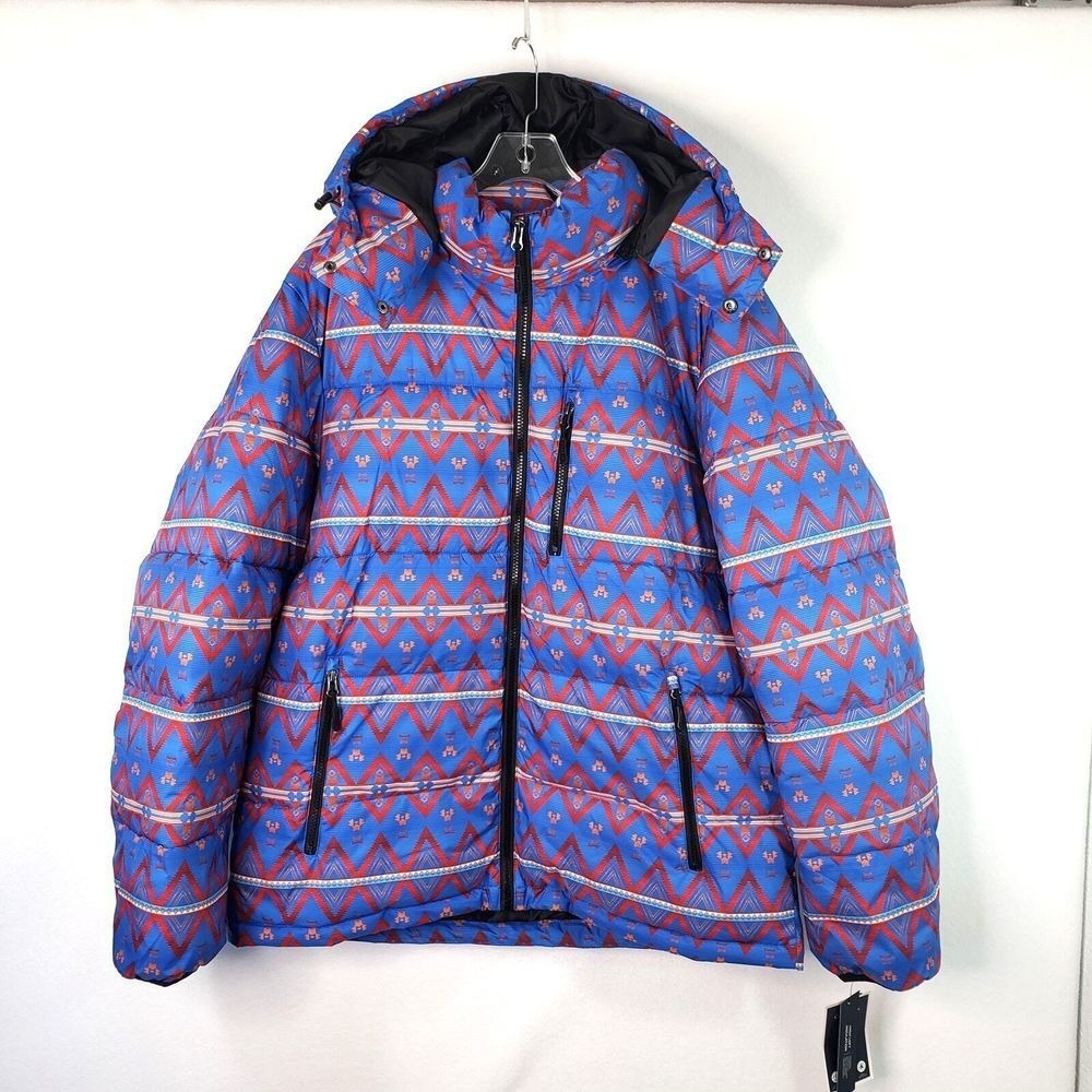 Club Room Puffer Jacket Mens SM Aztec High Loft Insulation‎ Water Resistant Coat
